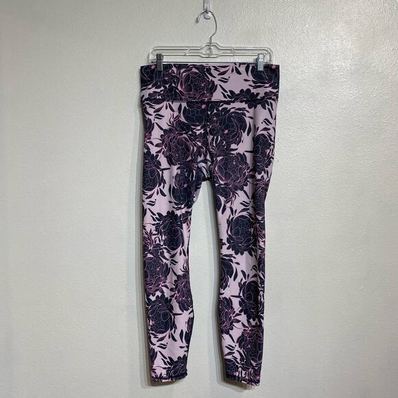 Fabletics Illustrative Peony Define PowerHold High-Waisted 7/8 Leggings Sz L - Picture 2 of 12